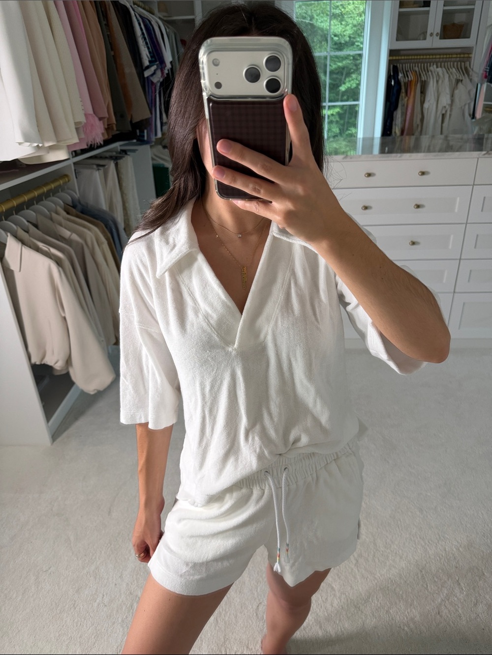 Travis Mathew White Terry Collar Short Set - Picture 2 of 5